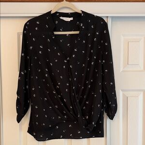 Elegant Black Floral Women's Top